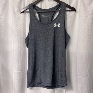 Under Armour Women's Gray Threadborne Loose Heatgear Racerback Tank Size Med EC